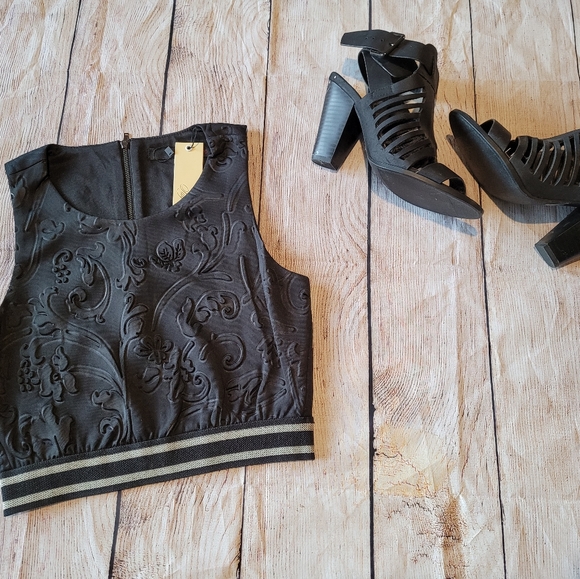 Sleeveless Jacquard Print Crop Top NWT✨️ - Picture 14 of 14